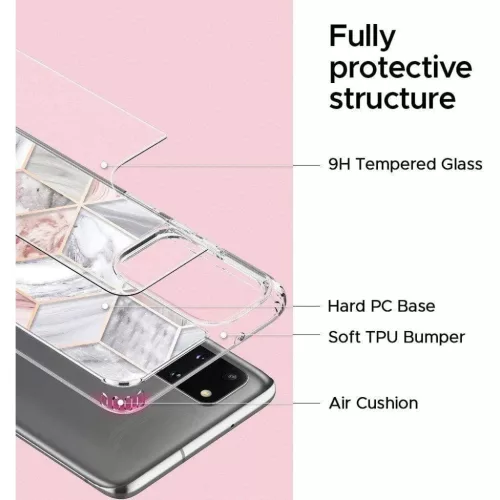 Samsung S20+ Plus Spigen Ciel Etoile pink márvány mintával-8809685626282 3 kép