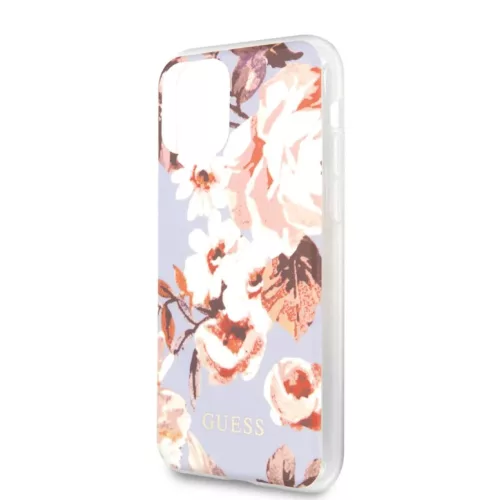 Guess Flower N2 virágmintás tok iPhone 11 Pro halványlila-3700740475539 6 kép