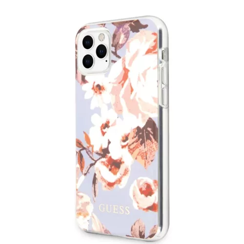 Guess Flower N2 virágmintás tok iPhone 11 Pro halványlila-3700740475539 7 kép
