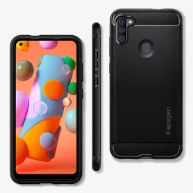 Spigen Rugged armor tok Samsung A11 matt fekete-8809685627173 2 kép