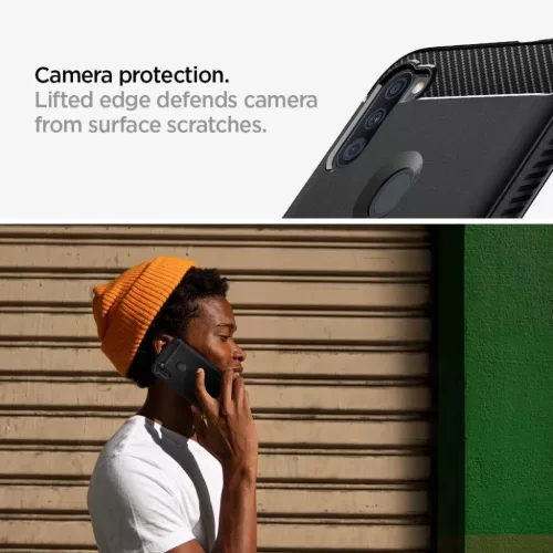 Spigen Rugged armor tok Samsung A11 matt fekete-8809685627173 5 kép