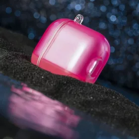 Kingxbar Galaxy Nightlow lumineszkláló Airpods 1/2 tok pink színben-6959003588050 2 kép