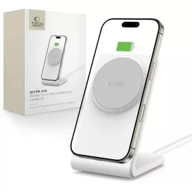 Tech-protect Qi15w-a38 Magnetic Magsafe Vezeték Nélküli Töltő Feh-5906302372201 1 kép