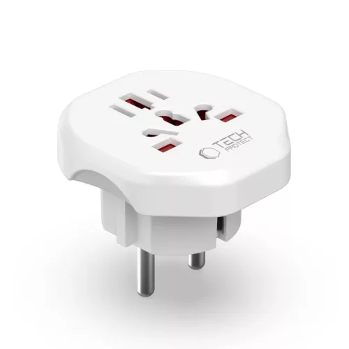 Tech-protect Univerzális Utazó Adapter Eu Fehér-5906302380459 3 kép