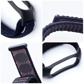 Nylon szíj XIAOMI Mi Band 5 / 6 / 7 fekete (05)-5903396176289 2 kép