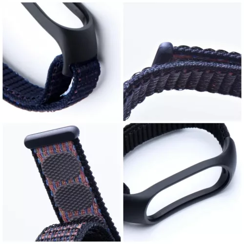 Nylon szíj XIAOMI Mi Band 5 / 6 / 7 fekete (05)-5903396176289 2 kép