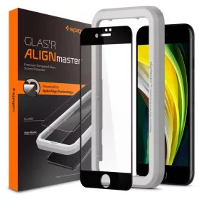   iPhone 7/8/SE 2020 / SE 2022 üvegfólia Spigen ALM Glass.Fc kijelzővédő fekete