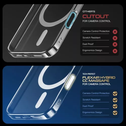 Tech-protect Flexair Hybrid Cc Magsafe Iphone 16 áttetsző Tok-5906302322671 4 kép