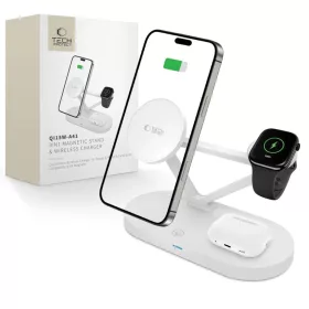  Tech-protect Qi15w-a41 3in1 Magnetic Magsafe Vezeték Nélküli Töltő Fehér