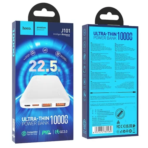 HOCO powerbank 10000 mAh PD QC 3A 22,5W J101 fehér-6931474782489 7 kép