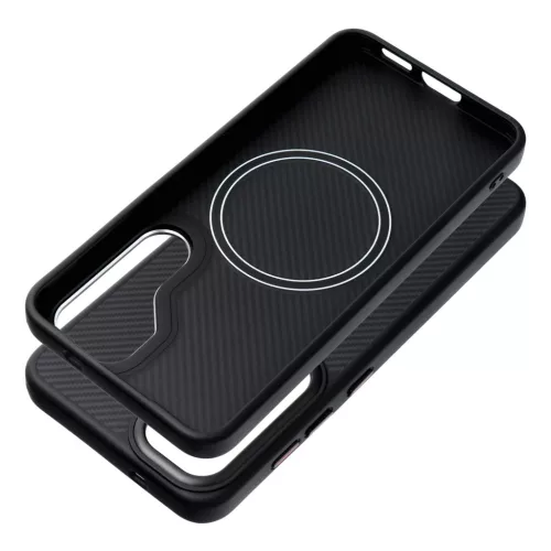 SAMSUNG S25 Carbon Elite Mag Tok MagSafe kompatibilis fekete tok-5903396350634 4 kép