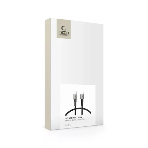 Tech-protect Ultraboost Dna Type-c Kábel Pd60w/3a 25cm Vaskos Szürke-5906302380756 7 kép