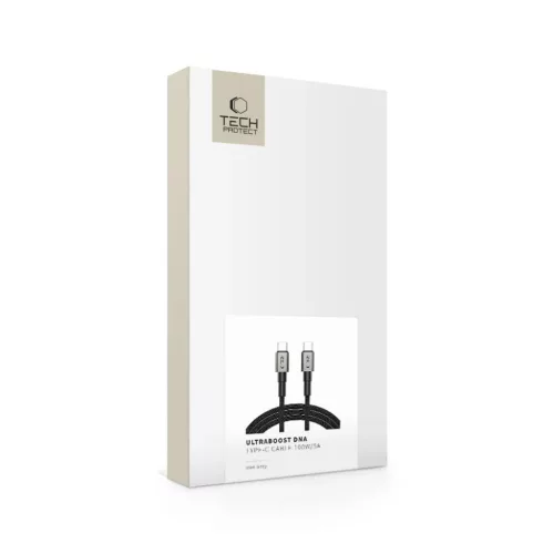 Tech-protect Ultraboost Dna Type-c Kábel Pd100w/5a 200cm Vas Szürke-5906302380831 8 kép