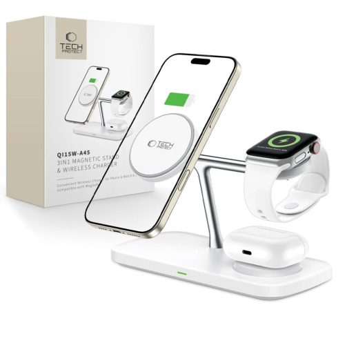 Tech-protect Qi15w-a45 3in1 Mágneses Magsafe Vezeték Nélküli Tölt-5906302375615 7 kép