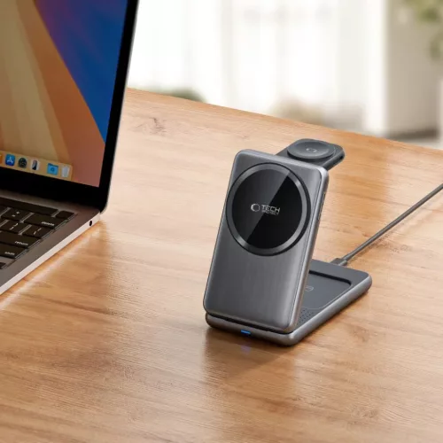 Tech-protect Qi15w-a42 3in1 Mágneses Magsafe Vezeték Nélküli Tölt-5906302380169 6 kép