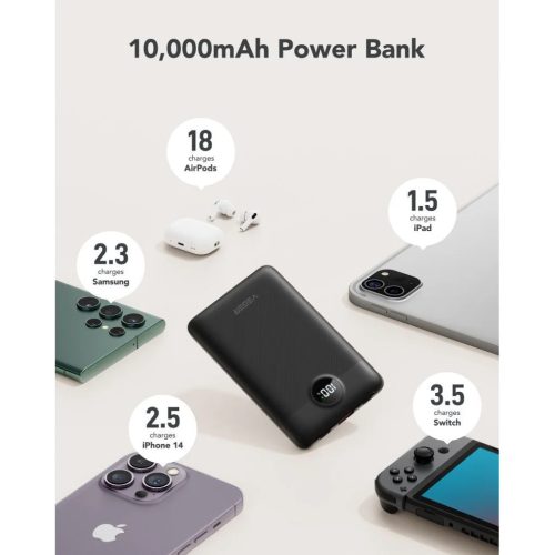 VEGER powerbank 10 000 mAh beépített kábelekkel Type C / Lightning -6970453557939 7 kép