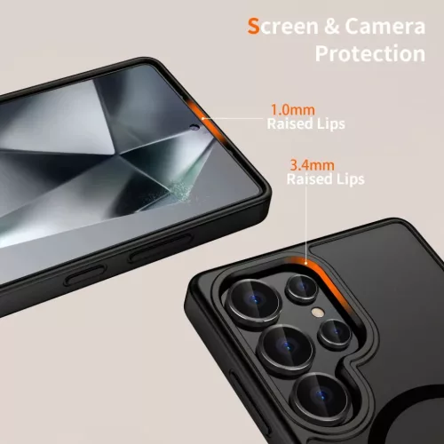 Tech-protect Magmat Magsafe Galaxy S25 Ultra Matt Fekete tok-5906302322381 3 kép