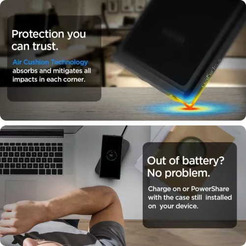 Spigen hybrid tok Samsung Note 20 matt fekete színben-8809710754126 1 kép