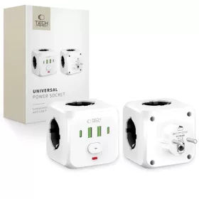 Tech-protect Pcl3x4 hálózati elosztó 2 USB & 2 Type-c & 3 aljzat fe-5906302372096 1 kép