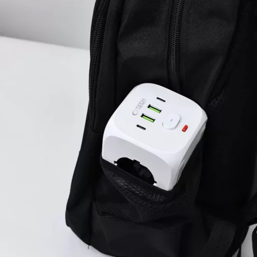 Tech-protect Pcl3x4 hálózati elosztó 2 USB & 2 Type-c & 3 aljzat fe-5906302372096 7 kép