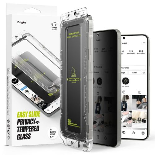 Ringke Easy Slide két darabos privát üvegfólia Samsung Galaxy S25