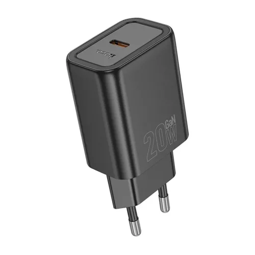 HOCO hálózati töltő Type C PD QC 20W N60 fekete-6942007648615 2 kép