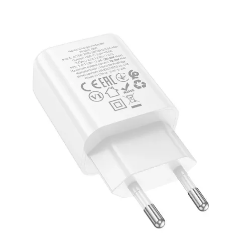 HOCO fali töltő Type C PD QC 20W N60 fehér-6942007648622 2 kép