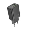 HOCO fali töltő USB A + Type C PD QC3.0 3A 20W N61 fekete-6942007648677 2 kép