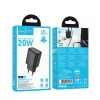 HOCO fali töltő USB A + Type C PD QC3.0 3A 20W N61 fekete-6942007648677 4 kép