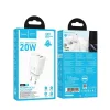 HOCO fali töltő USB A + Type C PD QC3.0 3A 20W N61 fehér-6942007648684 6 kép