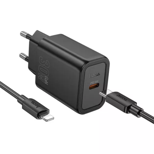 HOCO fali töltő Type C + kábel Type C Lightninghez PD QC 30W N62 fe-6942007648752 3 kép