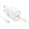 HOCO fali töltő Type C + Type C - Lightning kábel PD QC 30W N62 fehér