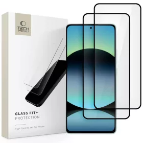   Edzett Üveg Tech-protect Glass Fit+ 2-csomag Xiaomi Redmi Note 14 4G / 5G Fekete üvegfólia