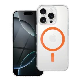   Drop Glue Színes Gyűrűs Mag Tok kompatibilis MagSafe-fel iPhone 15 narancssárga tok