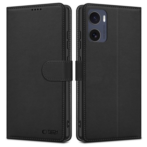 Tech-protect Wallet Motorola Moto G05 / E15 Matt Fekete tok