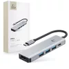 Tech-protect Hb01 Hub Adapter 5 az 1-ben Type-C + Usb3.0 + Hdmi 4k 60Hz + Pd100w Szürke