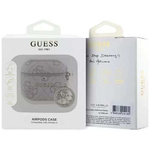 GUESS tok APPLE AirPods 4-hez GUA4P4E4CDP (PU 4G Strassz Charm-mal) r�-3666339420840 3 kép