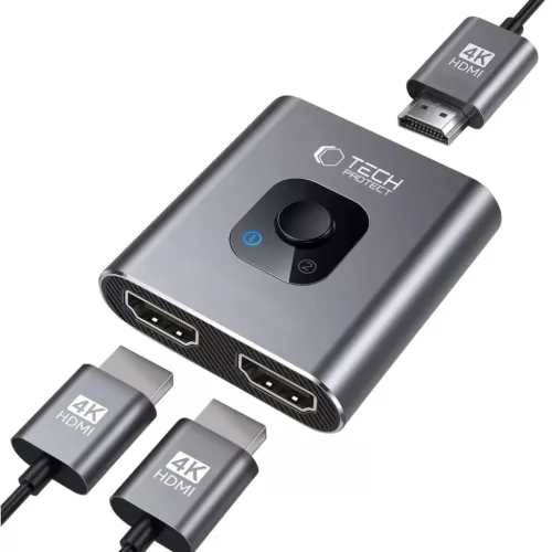 Tech-protect Hb07 Hub Adapter 2in1 Hdmi 4k 60hz Űrszürke-5906302360949 2 kép
