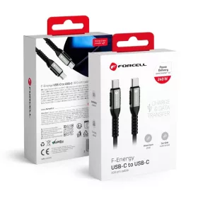   FORCELL F-ENERGY C263 kábel Type C - Type C QC4.0 PD 5A 240W Cafule 3 m fekete