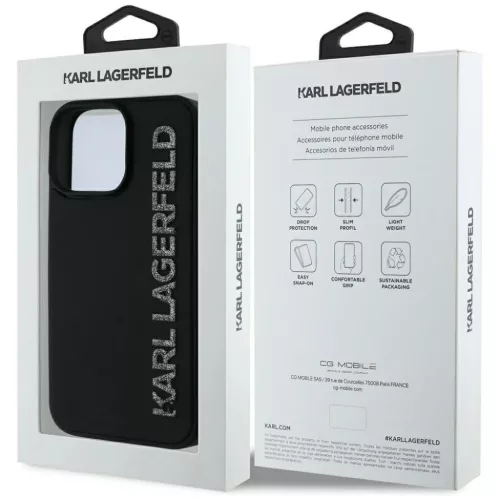  iPhone 16 Fekete KARL LAGERFELD tok 3D Gumírozott Hosszúkás Csill�-3666339357009 8 kép