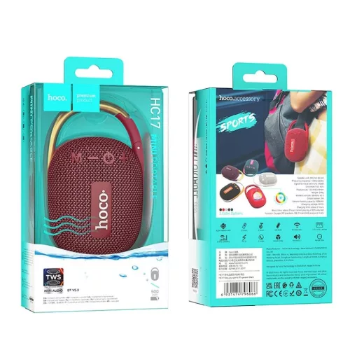 HOCO vezeték nélküli bluetooth hangszóró HC17 borvörös-6931474796097 2 kép