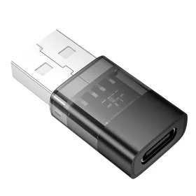 HOCO adapter USB A (férfi) - Typ C (női) UA36C átlátszó fekete-6942007647212 2 kép