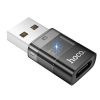HOCO adapter USB A (férfi) - Typ C (női) UA36C átlátszó fekete-6942007647212 2 kép