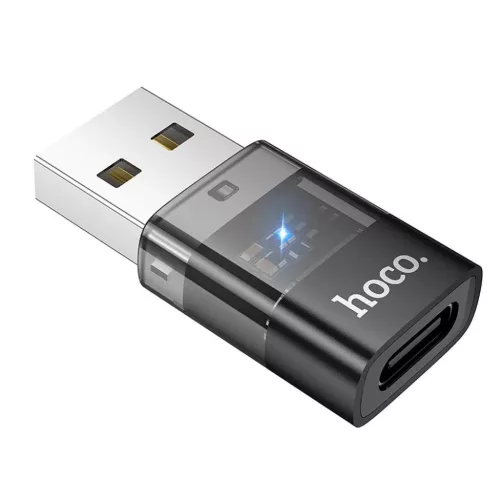 HOCO adapter USB A (férfi) - Typ C (női) UA36C átlátszó fekete-6942007647212 3 kép