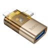 HOCO átalakító OTG 2 az 1-ben Lightning (férfi) / Type C (férfi) -6942007647267 1 kép
