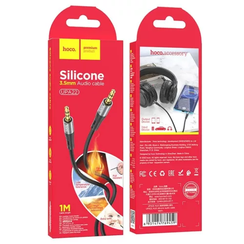 HOCO kábel AUX Jack 3,5 mm (férfi) - Jack 3,5 mm (férfi) UPA22 1 m -6931474769459 6 kép