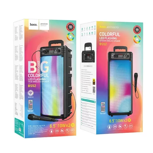HOCO vezeték nélküli hangszóró bluetooth + vezetékes mikrofon BS-6931474780799 9 kép