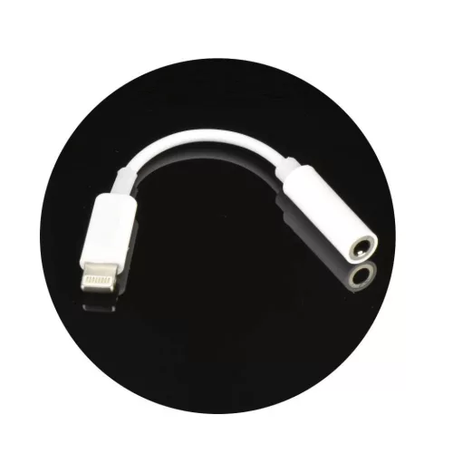 Adapter AUX Lightning (férfi) - Jack 3,5 mm (női) BOX fehér-5901737421302 2 kép