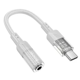   HOCO adapter AUX Type C 3,5 mm Jack-hoz LS37 0,15 m átlátszó szürke