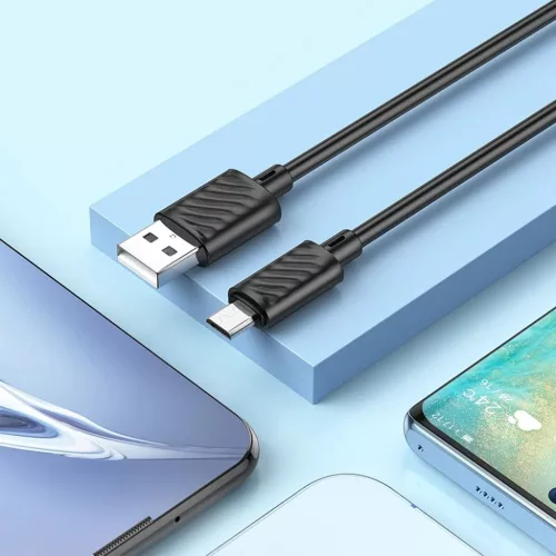 HOCO kábel USB A-ról Micro USB-re 2,4A X88 1 m fekete-6931474783325 4 kép